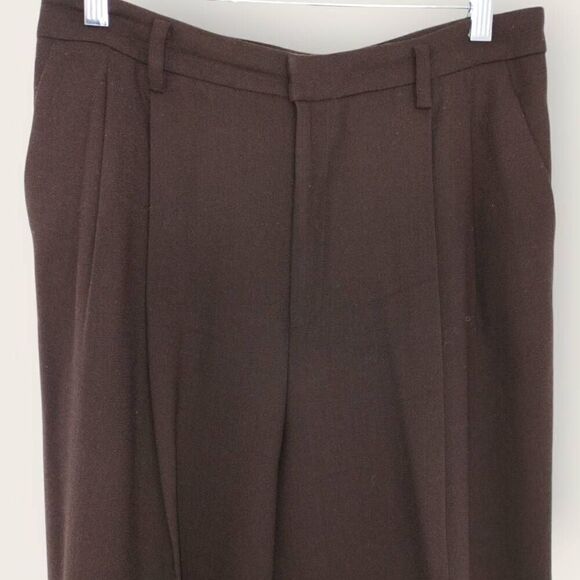 Ellen Tracy Womens Pants Sz 12 Wool Straight Leg Pleated Pockets Vtg Lagenlook - Picture 3 of 11